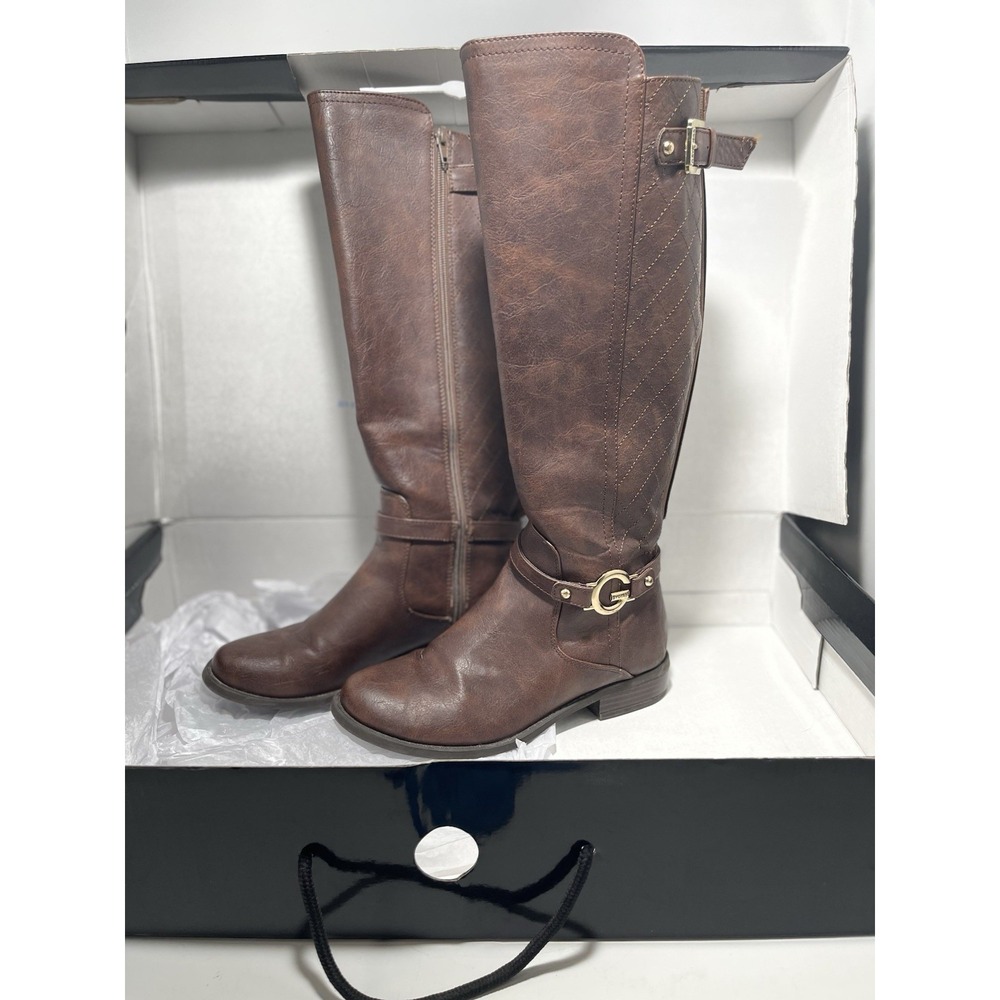 G by GUESS Women's Harson Knee-High Riding Boots, Faux Leather, Size 8.5